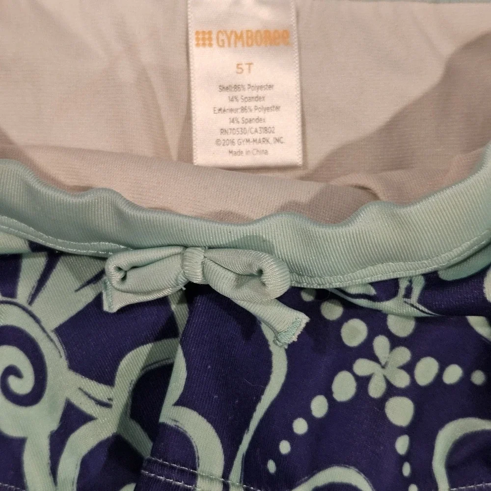 Gymboree Girls 5T 2 Piece‎ Swimsuit Star Rash Guard Set Blue Ruffle Bottoms
